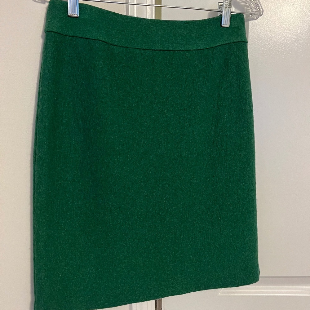 Banana Republic, Evergreen A-Line Structured Skirt with Exposed Back Zipper, 2